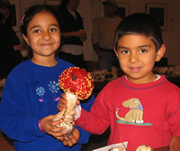 two kids and a mushroom